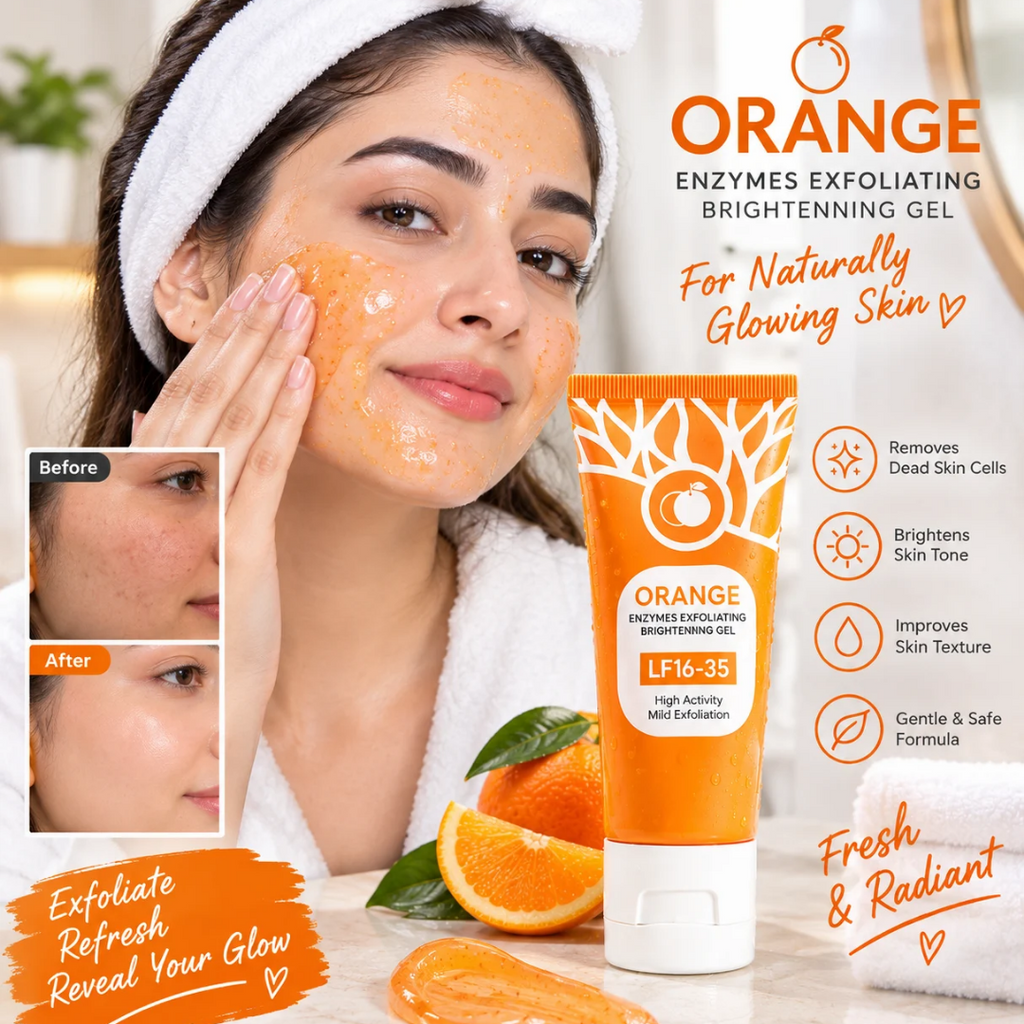 Orange Enzymes Exfoliating Brightening Gel – Gentle Facial Scrub