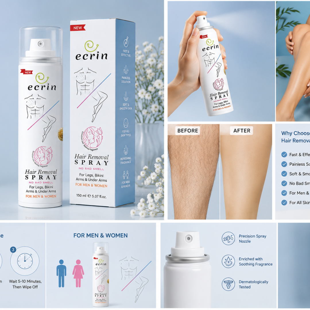 Ecrin Hair Removal Spray – Fast & Painless Hair Removal for Men & Women