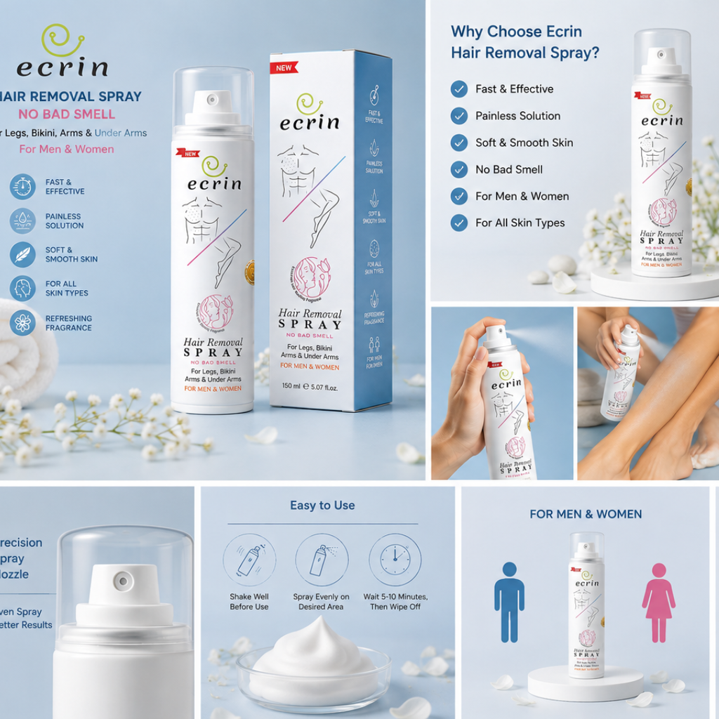 Ecrin Hair Removal Spray – Fast & Painless Hair Removal for Men & Women